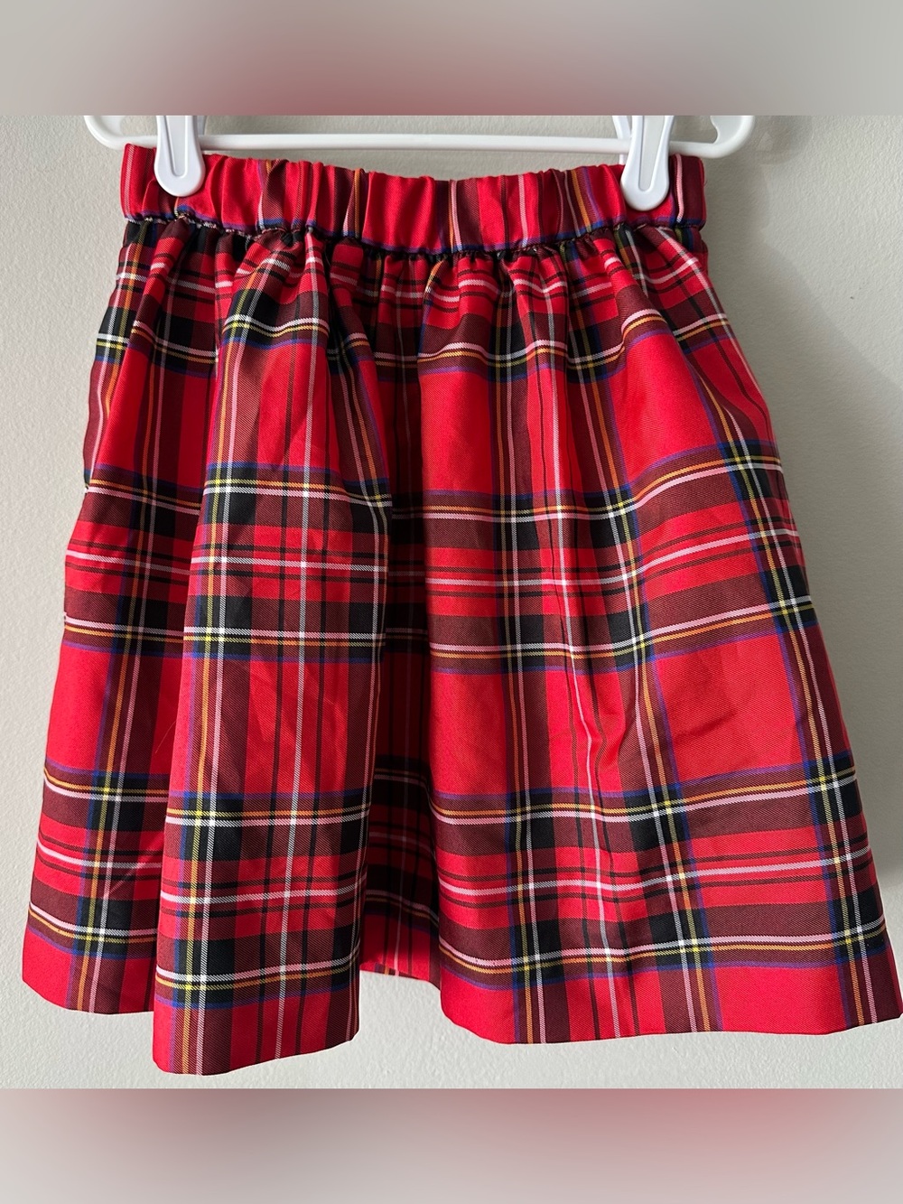 Crewcuts by J.Crew Girls' 8 Red Plaid Holiday Skirt pockets